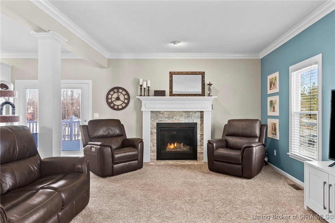 108 Cherry Trace Madison, IN 47250 - Photo 6 of 56 Den w/fireplace