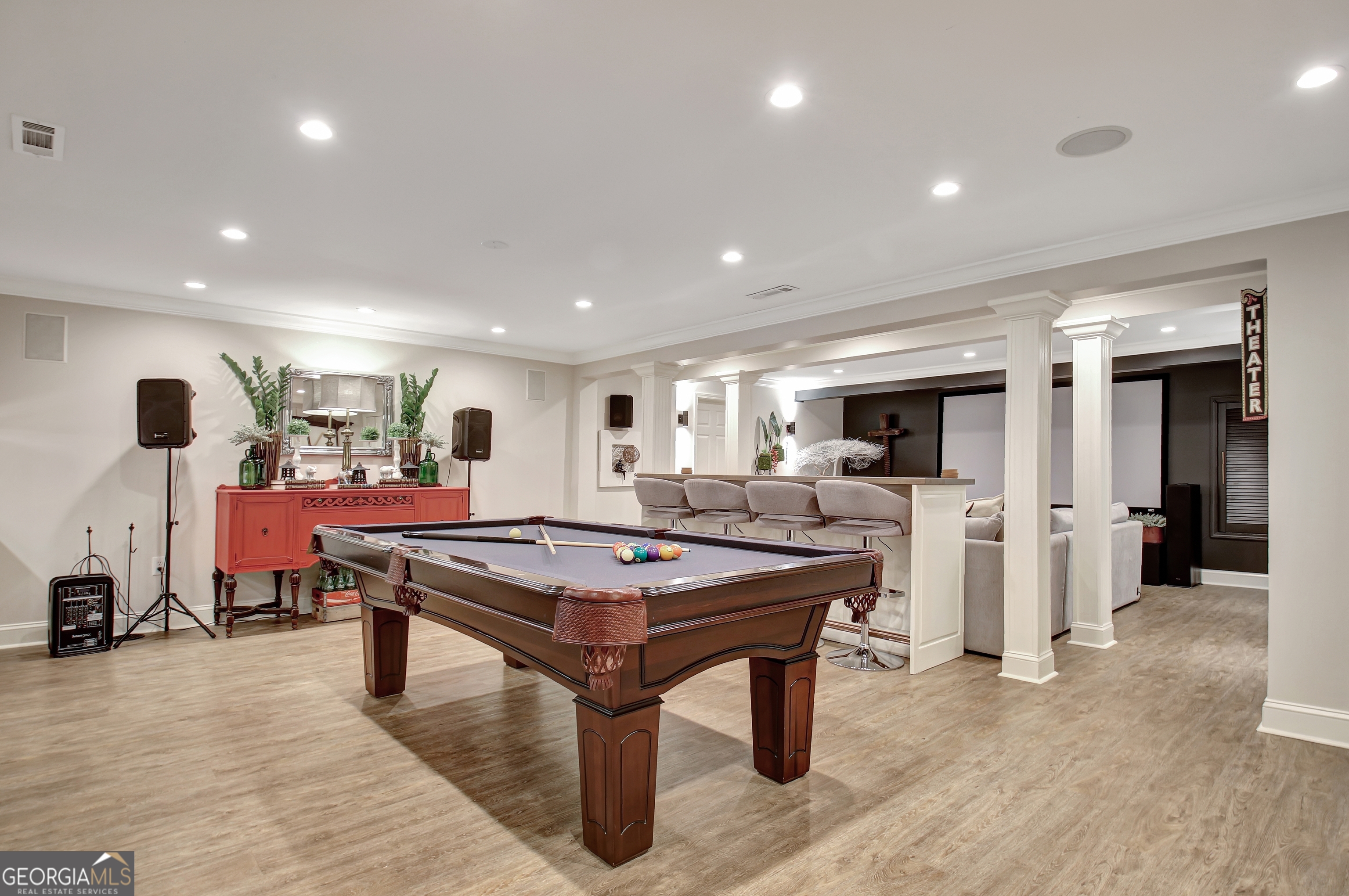 804 Ridgestone Court Peachtree City, GA 30269 - Photo 62 of 83 a room with furniture pool table flat screen tv and a table