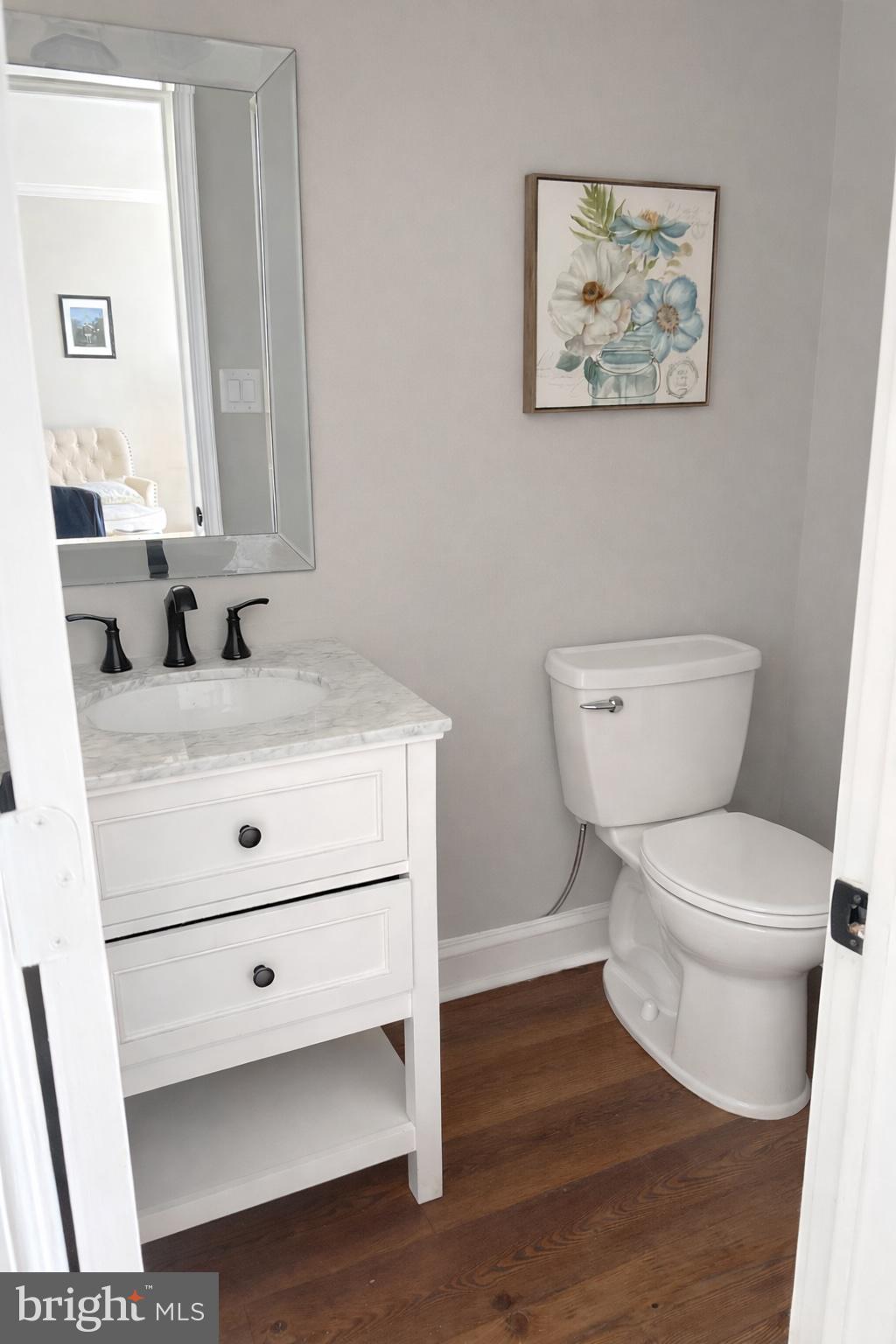 8476 Tackhouse Loop Gainesville, VA 20155 - Photo 7 of 16 a bathroom with a toilet a sink and mirror