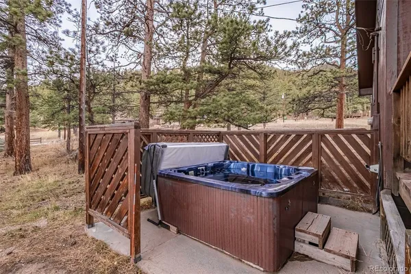 a view of outdoor space with seating