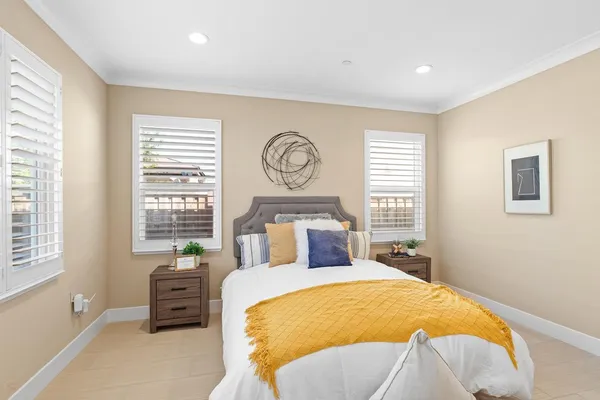 a view of balcony with wooden floor