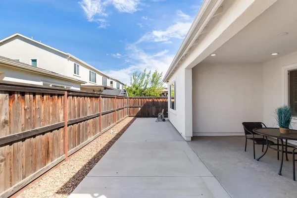 a view of an outdoor space with an ocean view