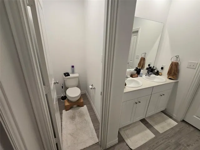 a bathroom with a sink and toilet