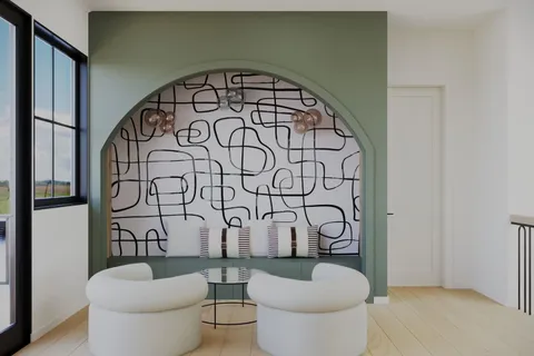 a bathroom with a granite countertop toilet and a sink