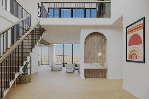 a view of lobby with stairs