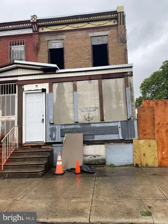 a view of building with couch