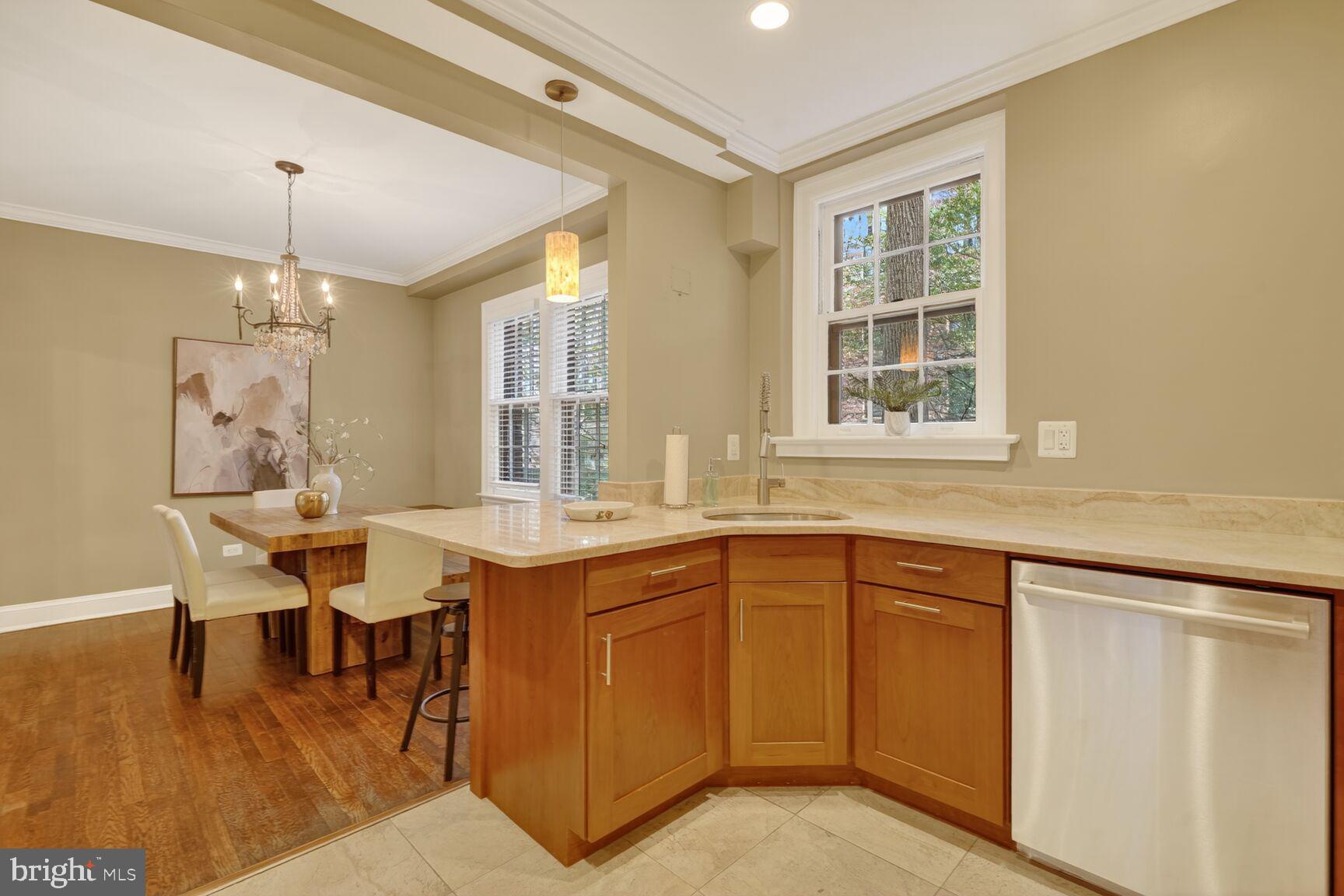 3020 Tilden Street Northwest, Unit 101 Washington, DC 20008 - Photo 4 of 21 Totally-renovated kitchen with breakfast bar