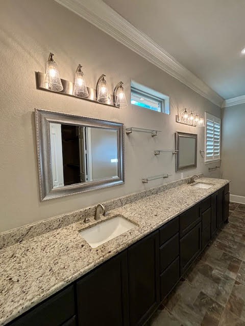 8970 Navigation Circle Montgomery, TX 77316 - Photo 30 of 47 a bathroom with a granite countertop sink and a mirror