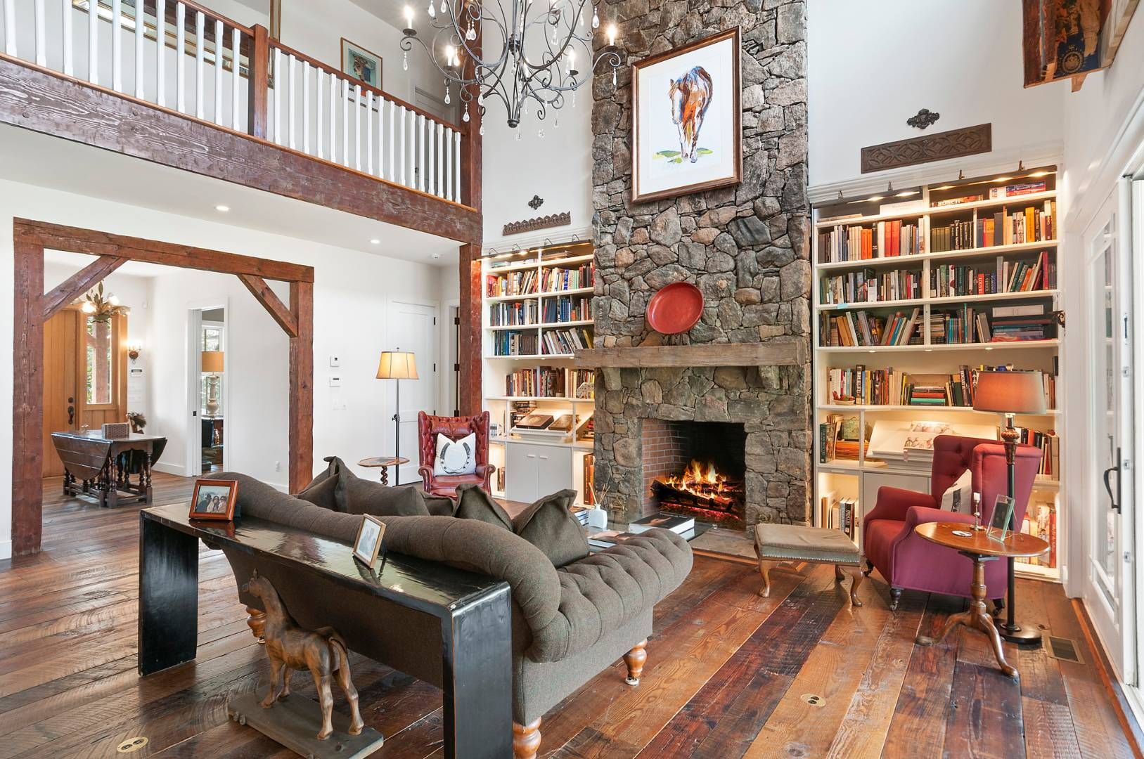 118 NW Path Sagaponack, NY 11962 - Photo 3 of 18 a living room with furniture and a fireplace