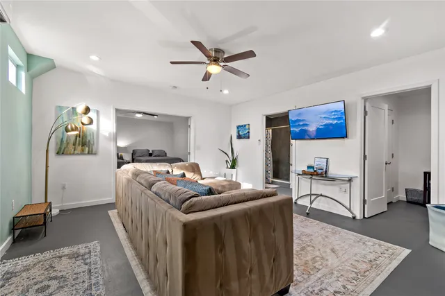 a living room with furniture