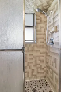 a bathroom with a shower