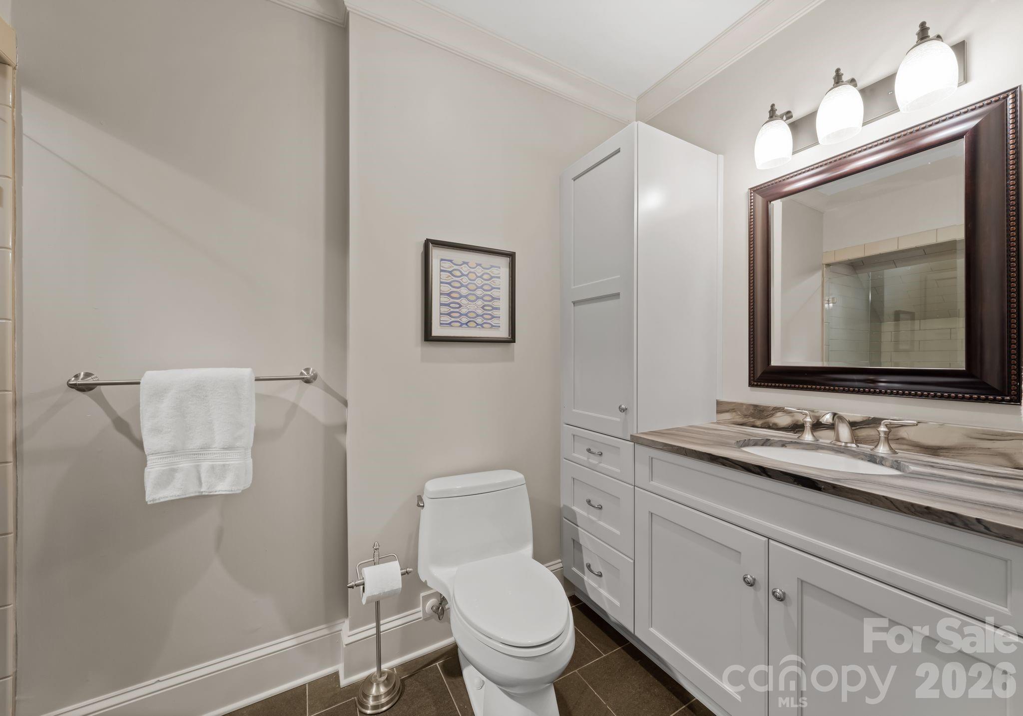 3800 River Ridge Road Charlotte, NC 28226 - Photo 39 of 48 a bathroom with a toilet sink and mirror