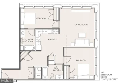 $1,895 | 801 North Market Street, Unit 207, Wilmington, DE 19801