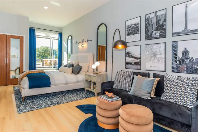 a living room with furniture and window