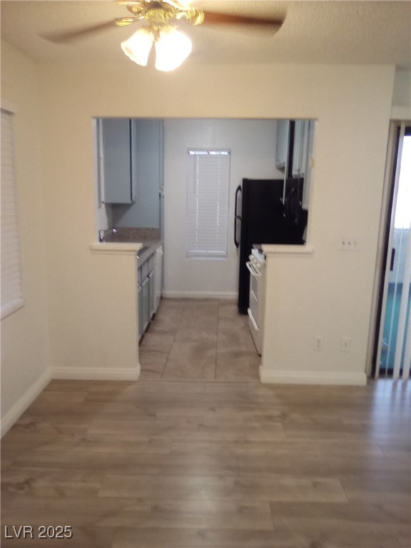 4830 Nara Vista Way, Unit 103 Las Vegas, NV 89103 - Photo 4 of 20 Kitchen with a ceiling fan and light wood-type flooring
