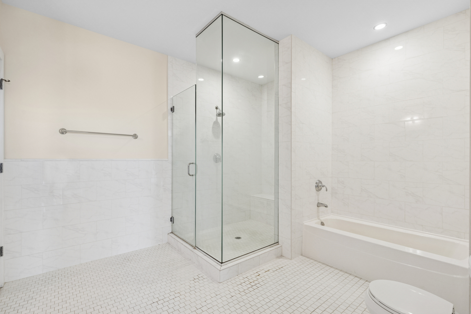 1570 Elmwood Avenue, Unit 1504 Evanston, IL 60201 - Photo 13 of 24 a bathroom with a shower a toilet and a shower