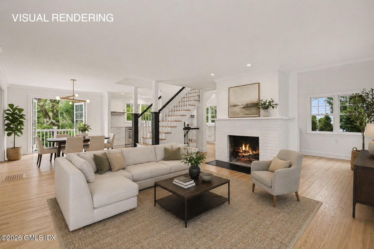 9 Valleywood Road Cos Cob, CT 06807 - Photo 4 of 29 Living Room Rendering