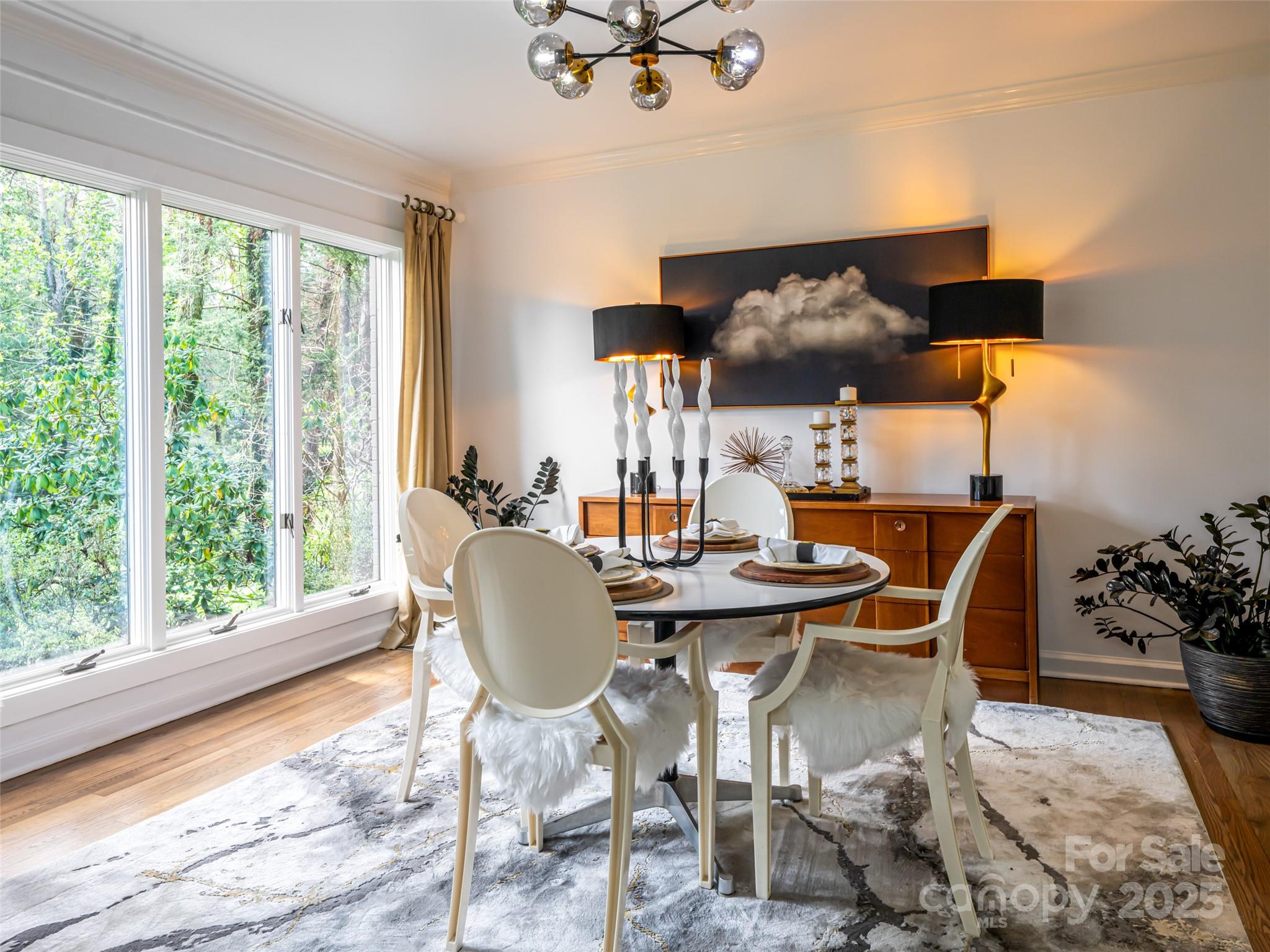 5 Busbee Road Asheville, NC 28803 - Photo 12 of 48 a dining room with furniture mountain view and a large window