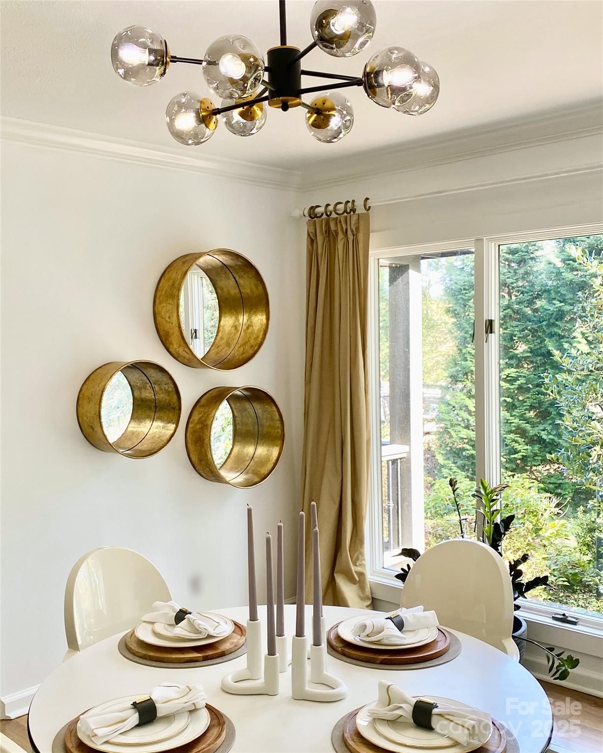 5 Busbee Road Asheville, NC 28803 - Photo 14 of 48 a view of a dining room with furniture wooden floor and chandelier