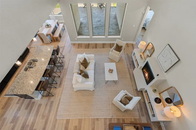 a view of a outdoor space with seating area