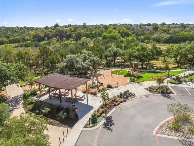 a view of street with tall buildings
