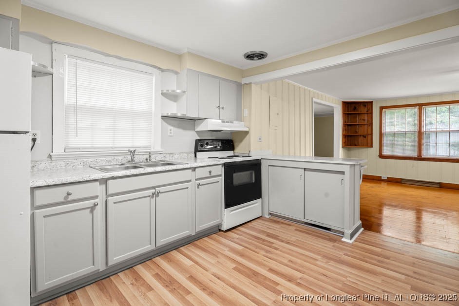 1007 Jenkins Street Lumberton, NC 28358 - Photo 13 of 44 a kitchen with granite countertop white cabinets and white appliances