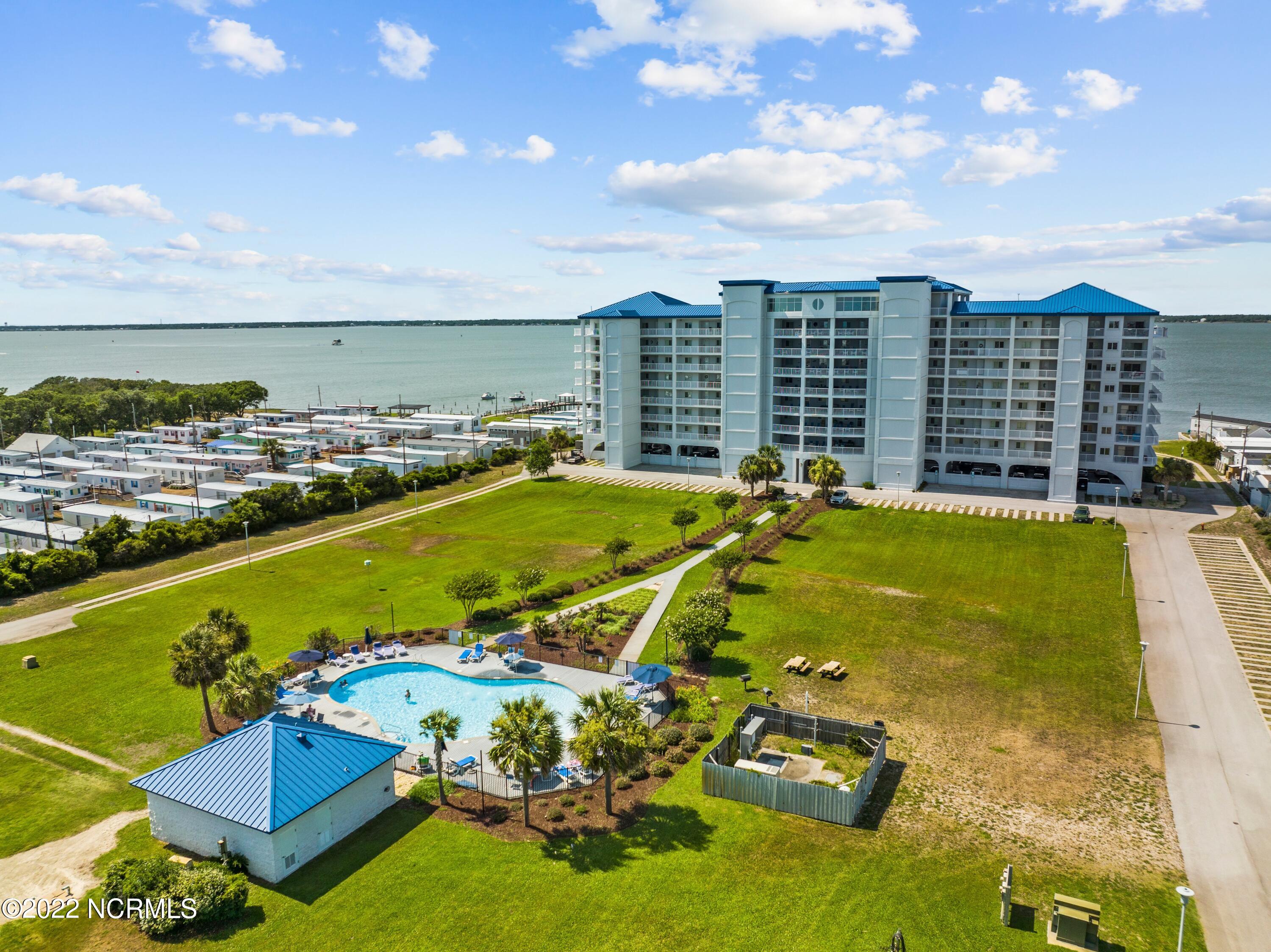 1550 Salter Path Road, Unit 210 Indian Beach, NC 28512 - Photo 35 of 36 Front Aerial/Pool