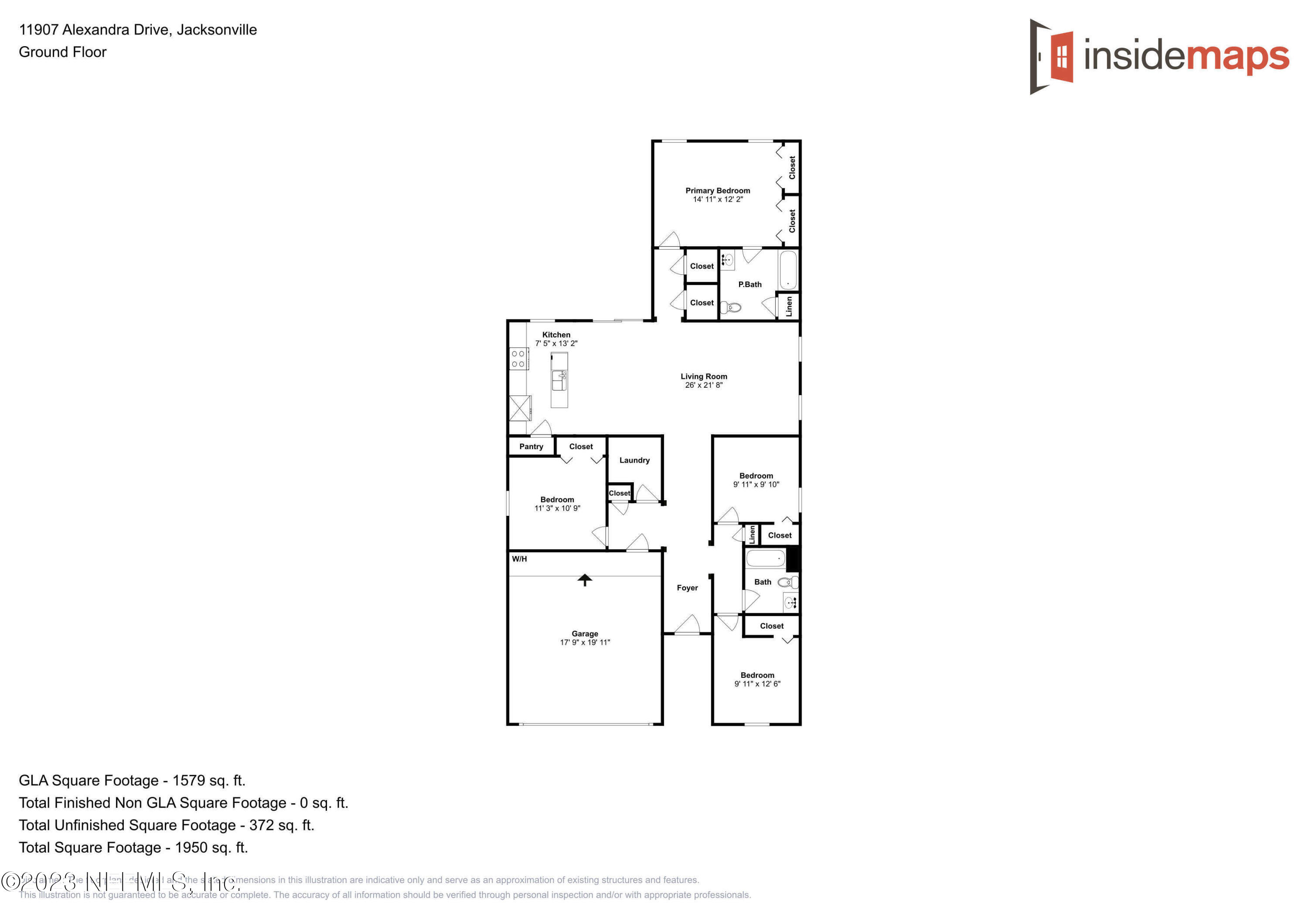 11907 Alexandra Drive Jacksonville, FL 32218 - Photo 14 of 14 a picture of a floor plan