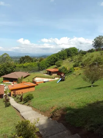 a view of a lake with a big yard