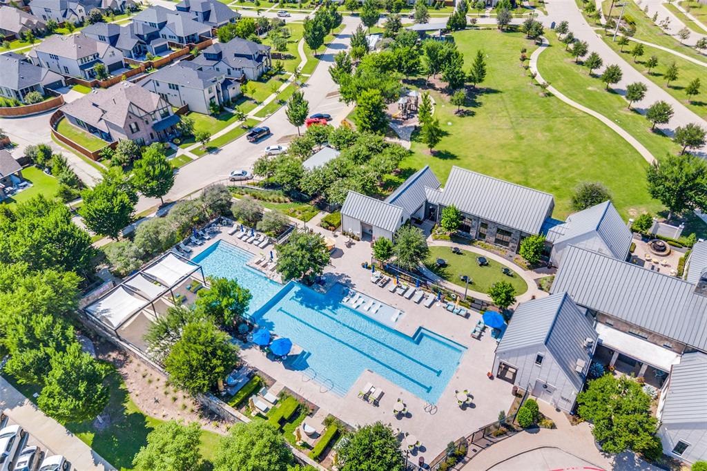 8003 Splitbeard Road Frisco, TX 75035 - Photo 40 of 40 an aerial view of a house with a yard and garden