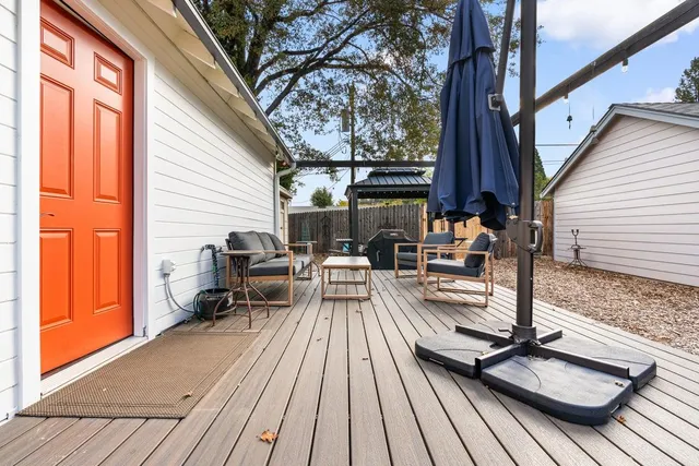 a outdoor living space with patio furniture