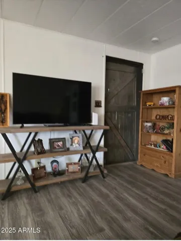 a living room with furniture