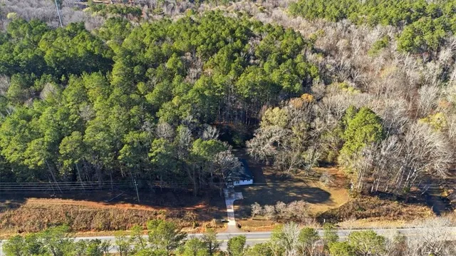 a view of a yard with plants