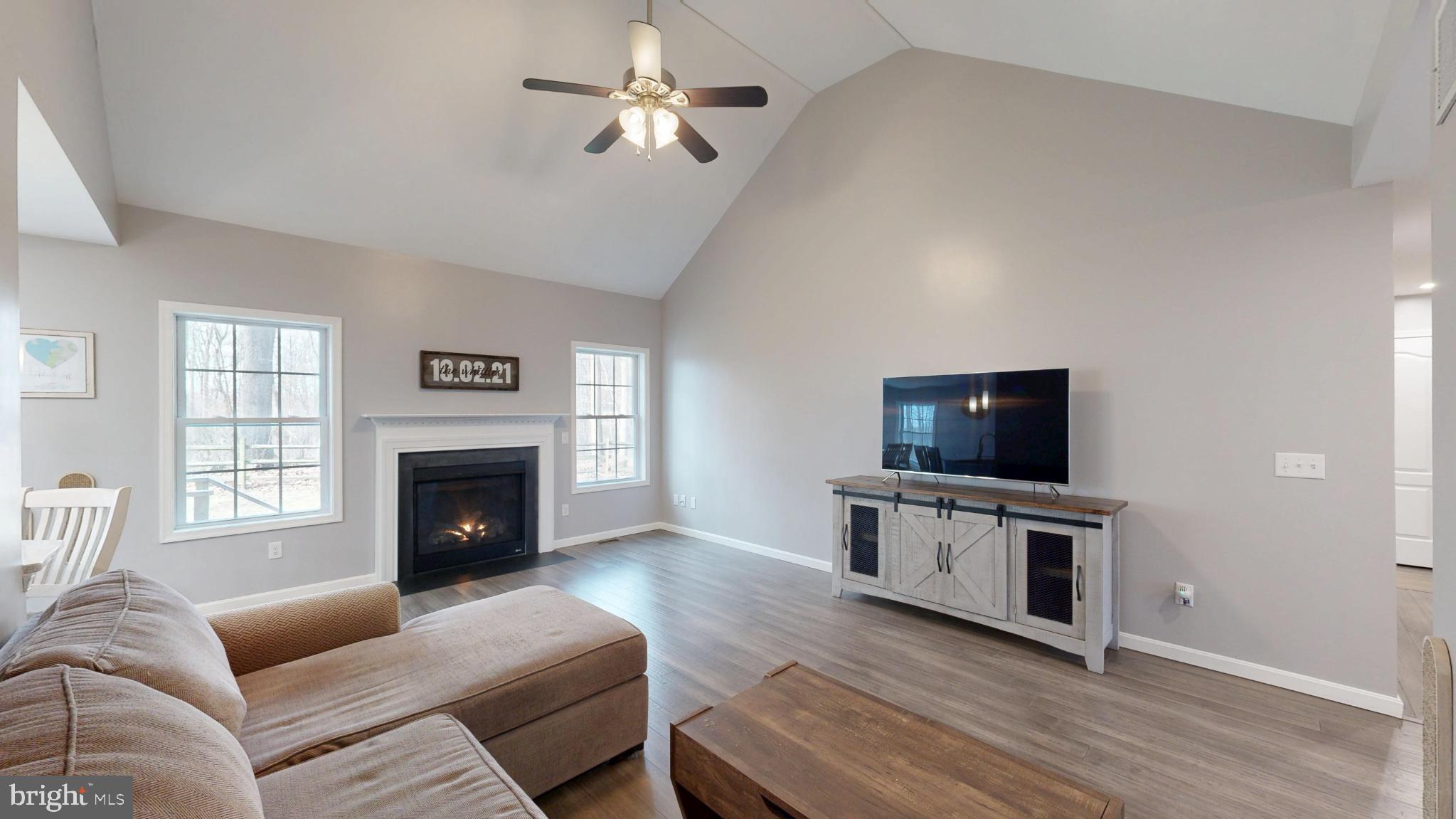202 East Buck Point Road Clayton, DE 19938 - Photo 5 of 53 a living room with furniture a fireplace and a flat screen tv
