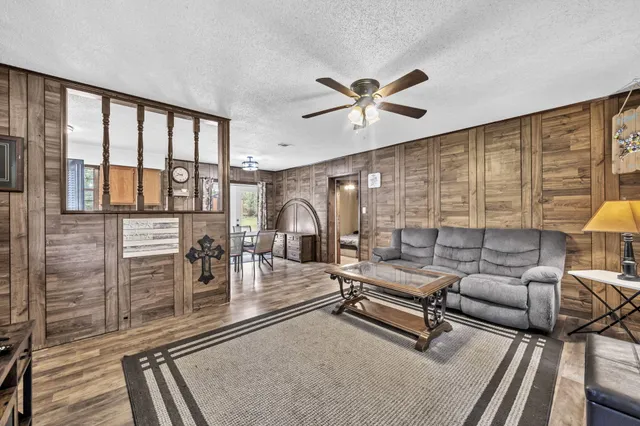 a living room with furniture