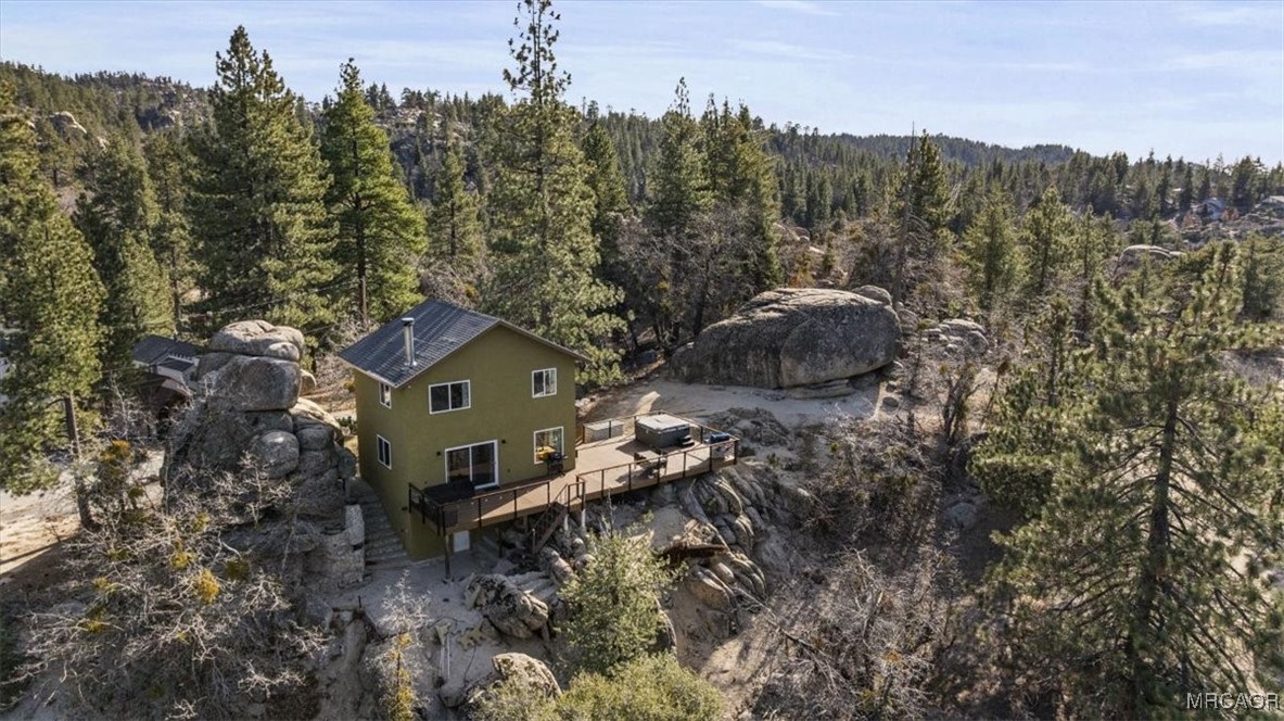 33334 Bear Road Running Springs, CA 92382 - Photo 5 of 37 a aerial view of a house with a yard and tree s