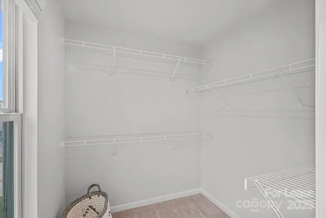 a view of small space with racks on the wall