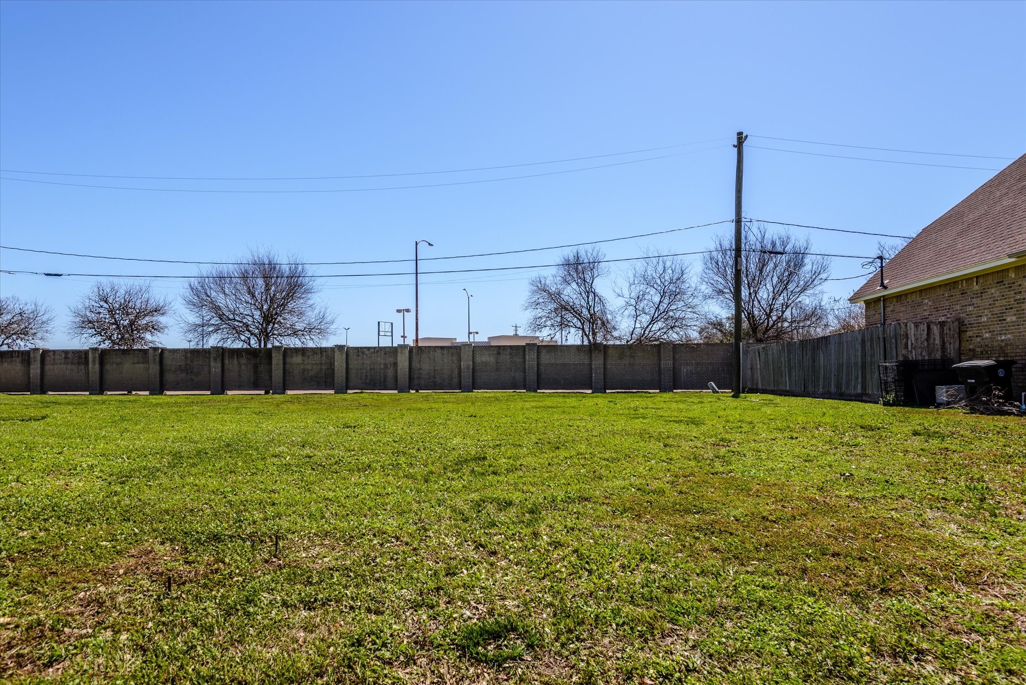 a view of a backyard