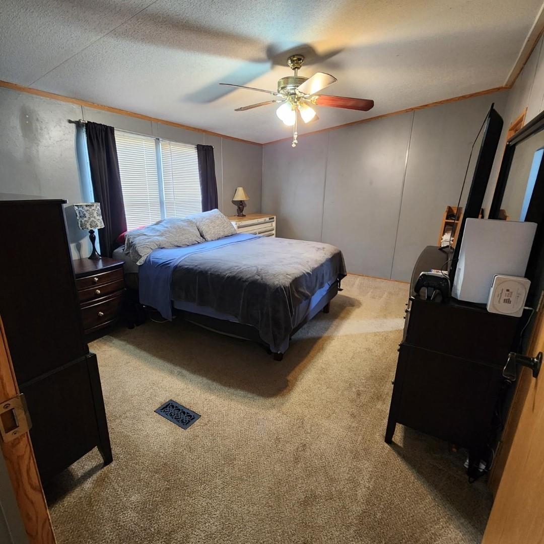 3595 Gainsville Road Mason, TN 38049 - Photo 20 of 28 a spacious bedroom with a bed and a chandelier