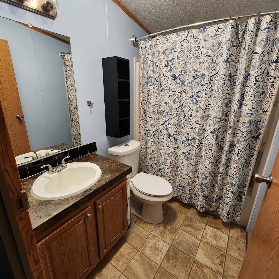 3595 Gainsville Road Mason, TN 38049 - Photo 22 of 28 a bathroom with a granite countertop sink toilet and mirror