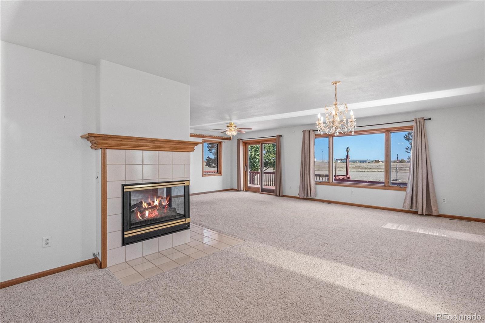 55 Cook Court Hudson, CO 80642 - Photo 8 of 50 a living room with furniture and a fireplace