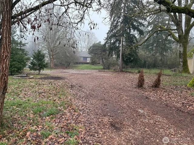a backyard of a house with lots of green space