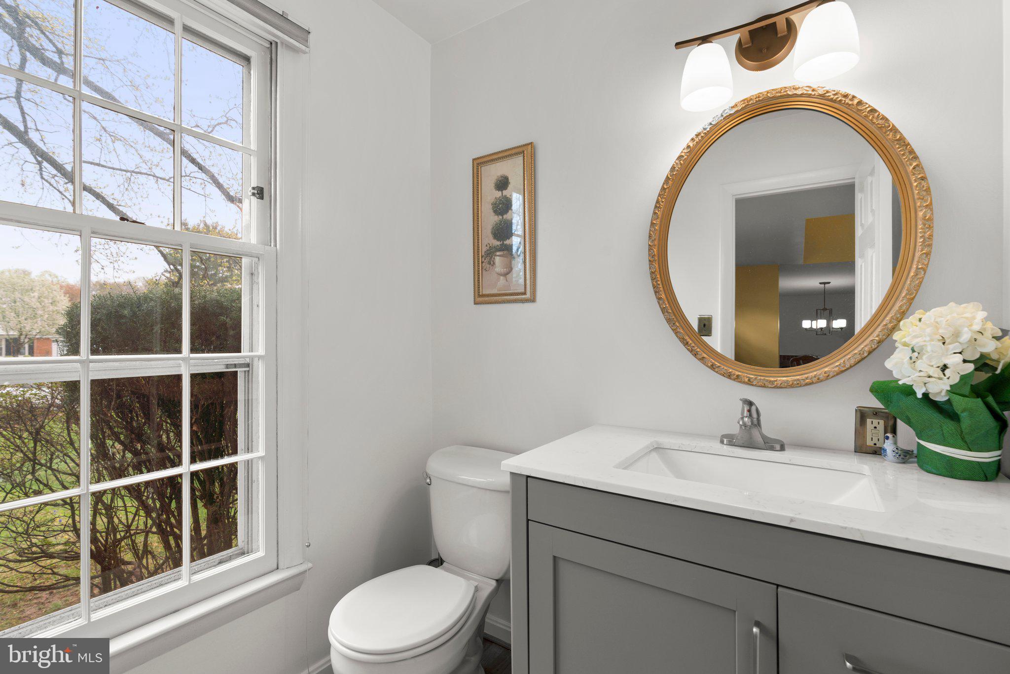 14816 Mistletoe Court Silver Spring, MD 20905 - Photo 16 of 44 a bathroom with a toilet a sink and mirror