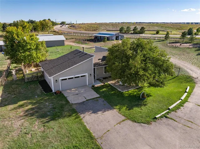 an aerial view of a house