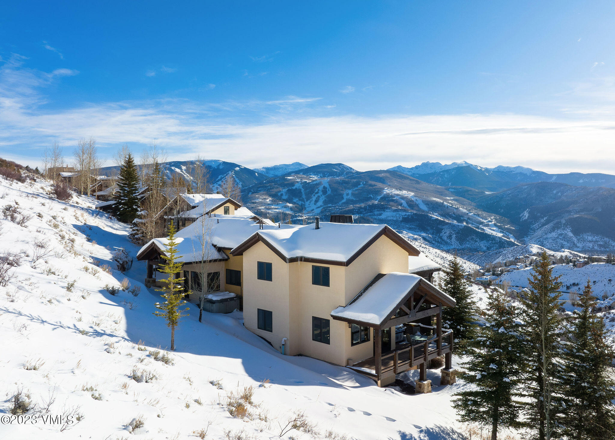 5786 Wildridge Road, Unit B Avon, CO 81620 - Photo 26 of 34 5786_e_wildridge_b_aerial_winter_f