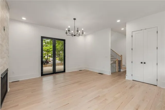 a view of a livingroom with a fireplace