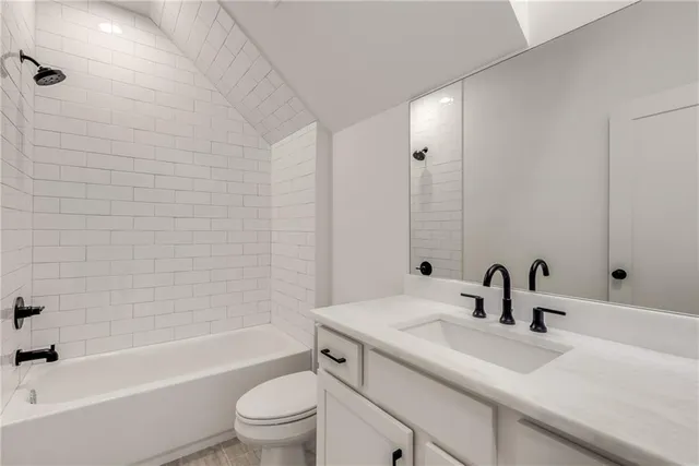 a swimming pool with outdoor seating and yard