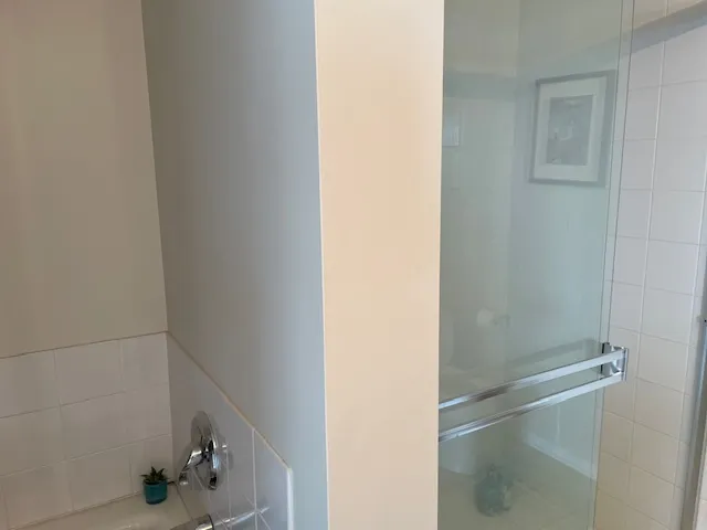 a bathroom with a shower