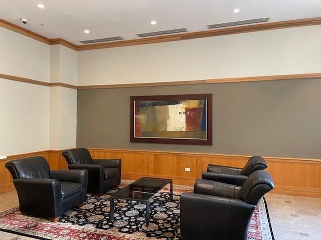 a living room with furniture