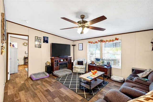 a view of a yard with swimming pool